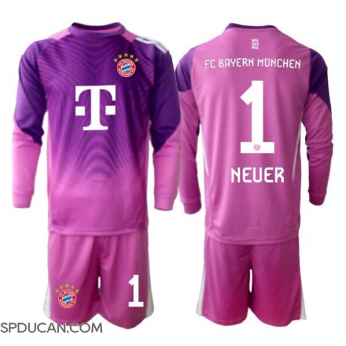 Dječji Nogometni Dres Bayern Munich Manuel Neuer #1 Golmanski Rezervni 2025-26 Dugi Rukav (+ Kratke hlače)